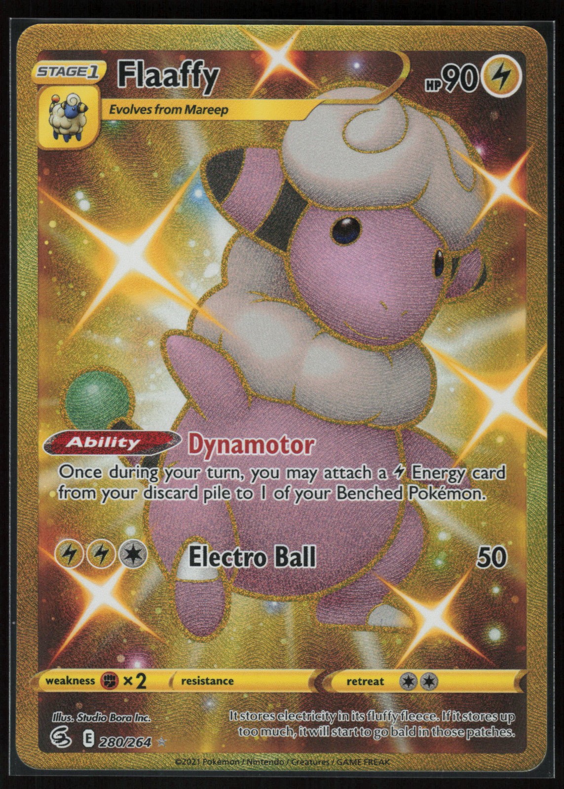 Pokemon Flaaffy (Secret) Secret Rare Holo SWSH08: Fusion Strike 280/264 NM