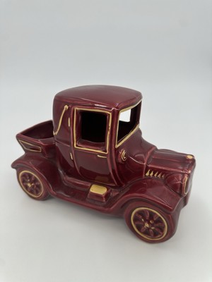 Vintage Red Ceramic Model T Ford Planter 1970s Car Decor McCoy?