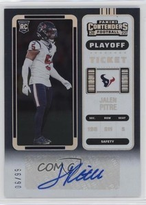 2022 Panini Contenders Playoff Ticket /99 Jalen Pitre #164 Rookie Auto RC