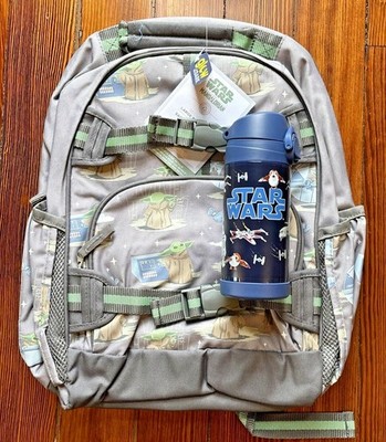 School Pottery barn STAR WARS BACKPACK+WATER Bag Mandalorian travel boy kid   .