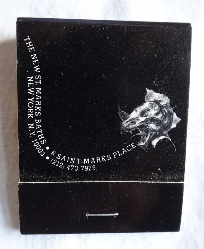 Vintage Matchbook, The New St. Marks Baths, Gay Bathhouse, New York City, LGBTQ