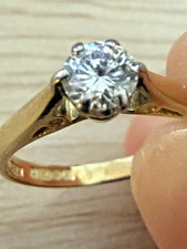 18ct Gold Diamond Solitaire Ring 0.35ct Round Brilliant Engagement Size K/L UK