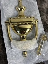 QCAA Victorian Rope Solid Brass Door Knocker 7-3/8 Gold Finish