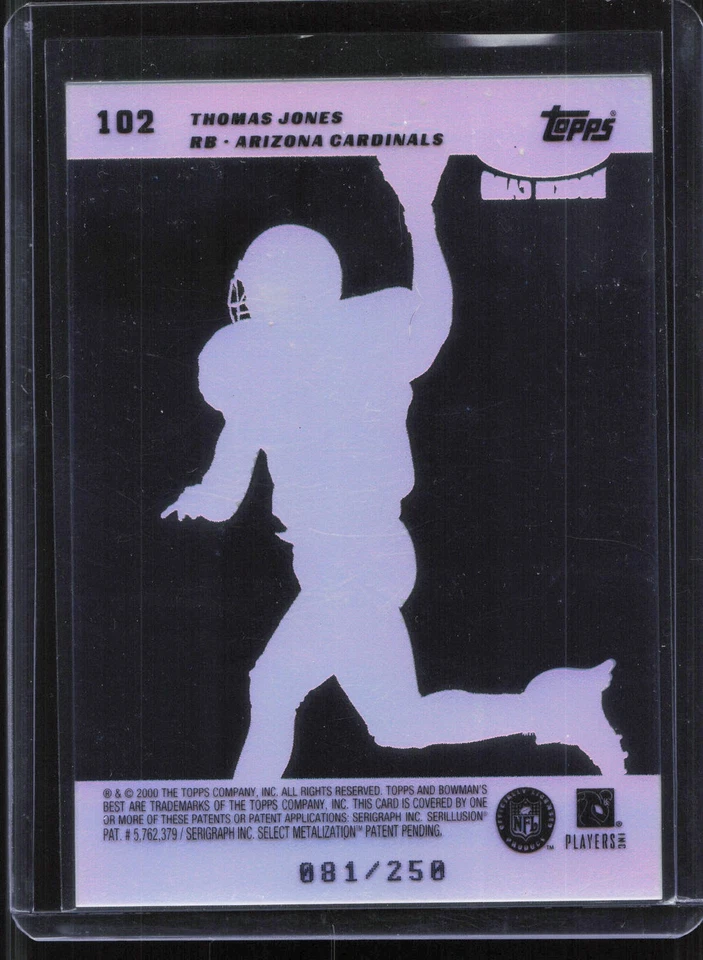 2000 Bowman's Best #102 Thomas Jones Acetate Parallel #/250 - Image 2 of 2