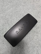 RALPH LAUREN LEATHER Hard Clamshell Sun/Eye Glasses Case BLACK