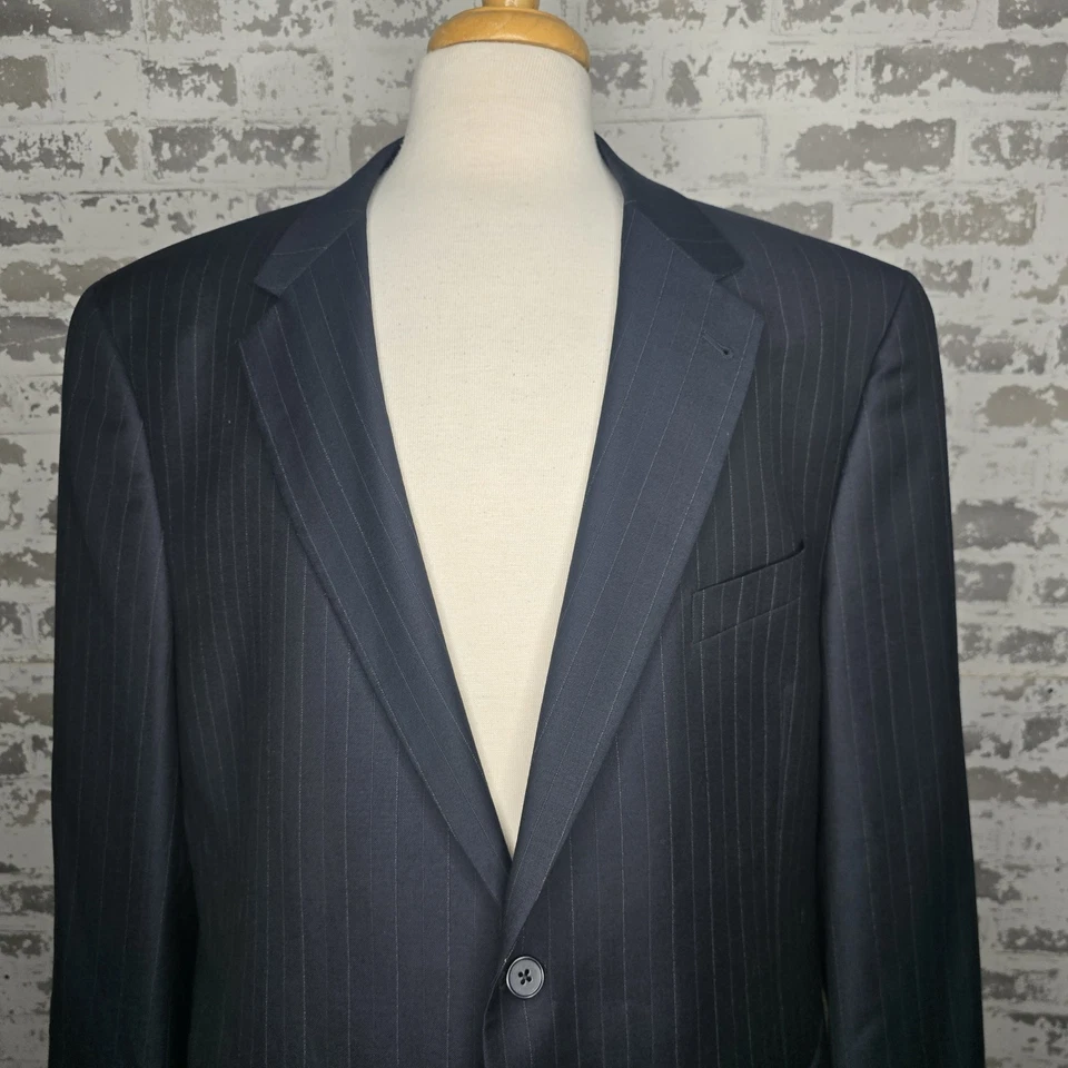 Traje Joseph Abboud Gris Carbón Rayas 2 Piezas Super 110s 48R Pantalones 42x28 Foto 2 de 4