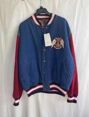 GUCCI Men's Cotton-Blend Jeans  Bomber Jacket MSRP $3500 Size 54 / XL NWT