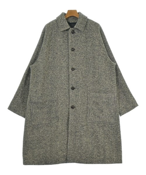 Acne Studios Balmacaan Coats BeigexBlack(Herringbone) 2200673477040