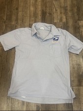 Vintage 1980s-1990s Brookfield USPS Blue Polo Uniform Shirt W/ Patch Large RARE