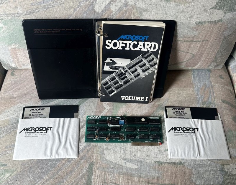 Microsoft Z80 SoftCard CP/M Card For Apple II Computers 1980 w/ Manual & Disks