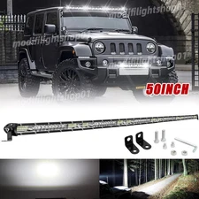 Slim Roof 50inch LED Light Bar Single Row Flood Spot Offroad Truck Driving SUV