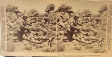 Antique 1900 Boer War Stereoview  "The Last Drop" Battlefield Scene  Underwood.