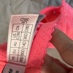 NWT Agent Provocateur Lace Underwire Bra 36D Pink Bow Coquette Feminine Lingerie