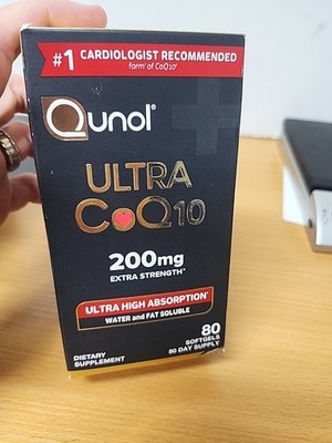 Qunol Ultra CoQ10 200mg 80 Softgels Ultra High Absorption Coenzyme Q10 