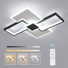 LED Deckenleuchte Dimmbar mit Fernbedienung Deckenlampe Wohnzimmer Quadratisch