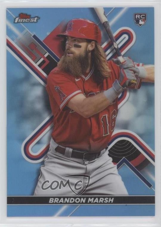 2022 Topps Finest Sky Blue Refractor 272/300 Brandon Marsh #11 0zg4