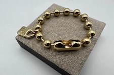 NEW Uno de 50 SNOWFLAKE Bracelet Gold Plated Beads Size Medium