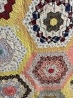 Antique Handmade Hand Quilted Feed Sack Grandmothers Flower Garden Quilt  #186 — photo 9