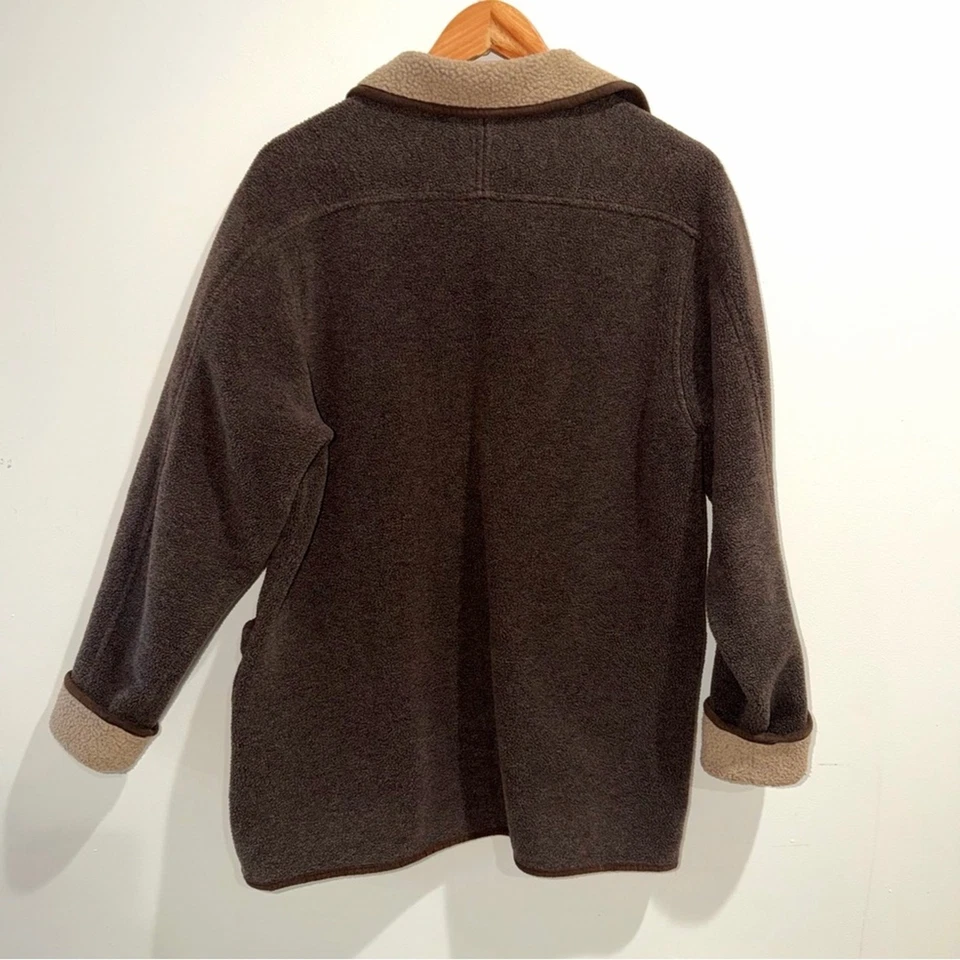 Vintage L.L. Bean Women’s Faux Shearling Brown Garment Jacket Size Medium - Image 4 of 4