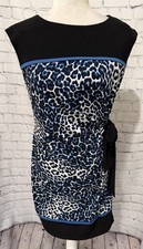 R&K Originals blue and black animal print dress Stretch Sleeveless Medium