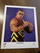 Original 1999 Owen Hart Promo Photo Signed/Certified WWF WWE