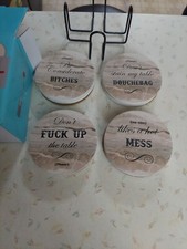 White Elephant Gifts for Adults, Funny Coasters Set of 8, Home Decor, 4 inches