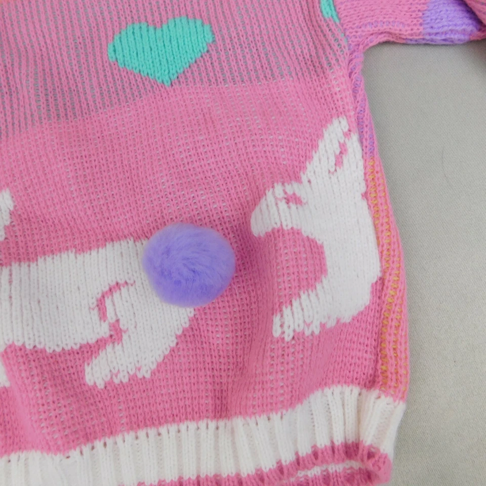 Suéter de Colección Nuevo de Lote Antiguo Hot Anacardos Conejito de Pascua Pom-Pom Corazones Niños 4, Pequeño #9244 Foto 4 de 4