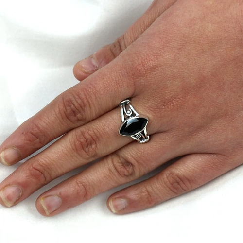 Black Onyx Gemstone Ring 925 Silver Ring Handmade Women Ring Gift For Her - Video 1 of 1