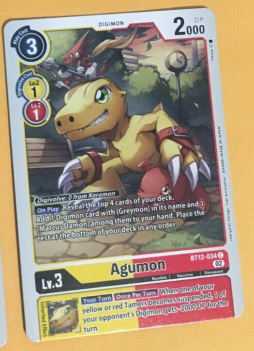 Agumon BT12-034 C Digimon CCG | Across Time Near Mint English