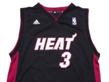 Vintage Dwyane Wade Basketball Jersey Black Miami Heat 3 Adidas Youth Large