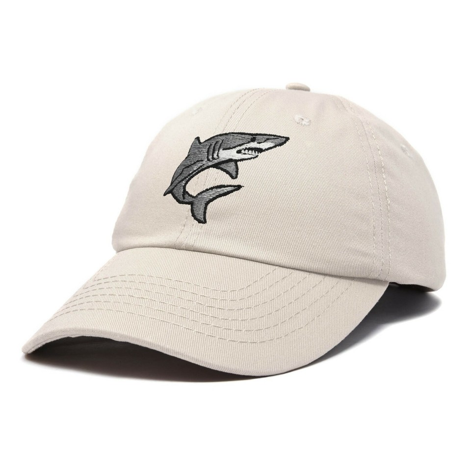 DALIX Shark Hat Embroidered Baseball Cap Great White | eBay