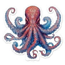 Octopus, Vinyl Decal Sticker, Indoor Outdoor, 3 Sizes, #11514
