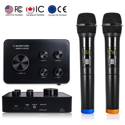 Sound Town Wireless Microphone Karaoke Mixer w/ HD ARC/Optical/AUX SWM15-PRO