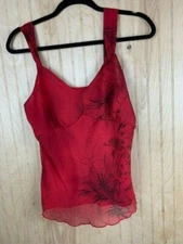 Separates Size Petite Large Womens Camisole Top Red Print