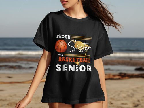 Proud Sister Basketball Tee, Sports Fan Shirt, Graduation Gift, Unisex Cotton - 第 1/25 張圖片