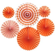 6PCS Rainbow Paper Fans Hanging Decorations for Festival Carnival Party