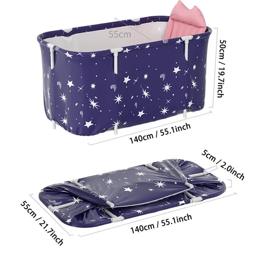 Badewanne Faltbar Tragbar Badewanne Erwachsene Kinder Warm Home Spa Einweichen Fass PVC - Bild 13 von 19
