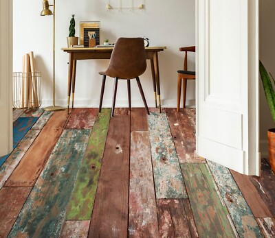 3D Retro Plank SKE1028 Floor WallPaper Print Decal Epoxy Floor Deco Kay