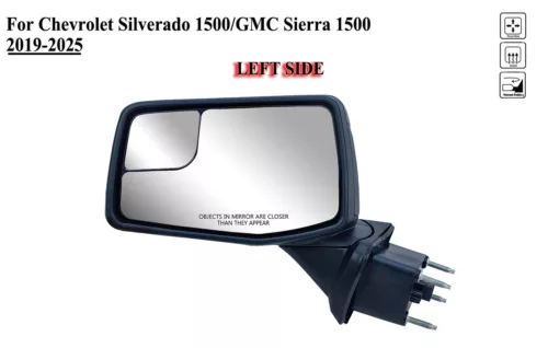 Driver Left Side Door Mirror For 2019-2025 Chevrolet Silverado 1500