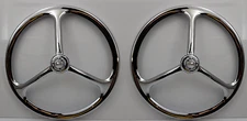 Pair 7 Inch Headlight Covers Lucas Tri Bar Spike w/ Wings 