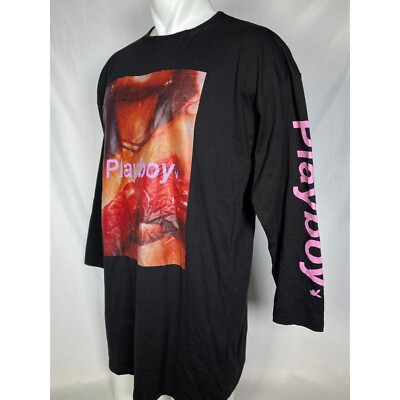 Playboy x Missguided Oversized Black Graphic T-Shirt Dress Women's LARGE |  eBay