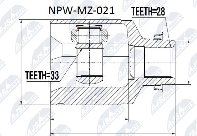 NPW-MZ-021 NTY Joint Kit, drive shaft for MAZDA