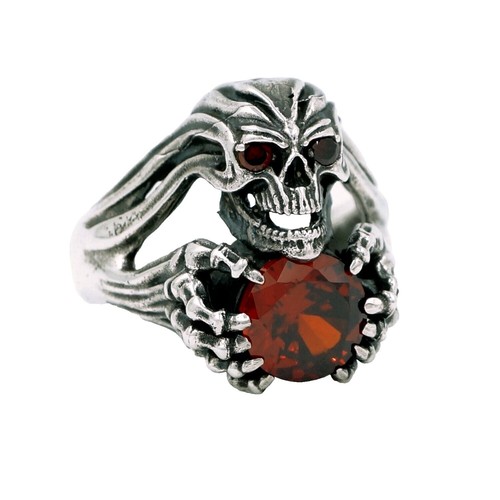 VTG COBRA SKULL STERLING SILVER US ARMY SNIPER RING MENS ONE SHOT