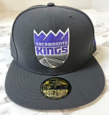 Sacramento Kings NBA NE Fitted Hat~Gray/Purple