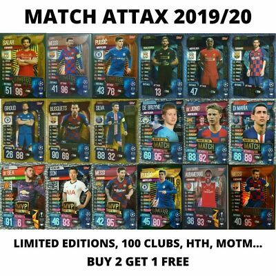 MATCH ATTAX 2019/20 19/20 100 CLUB LIMITED EDITIONS HATTRICK HERO, 2+1 GRATIS! 