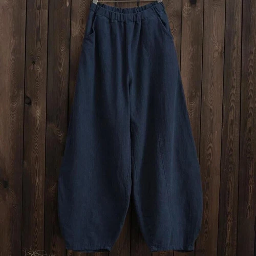 Linen wide-leg trousers for women - Picture 19 of 39
