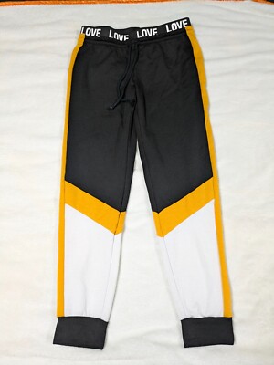 No Boundaries Love Pants Youth Size Small (3-5) Black Yellow