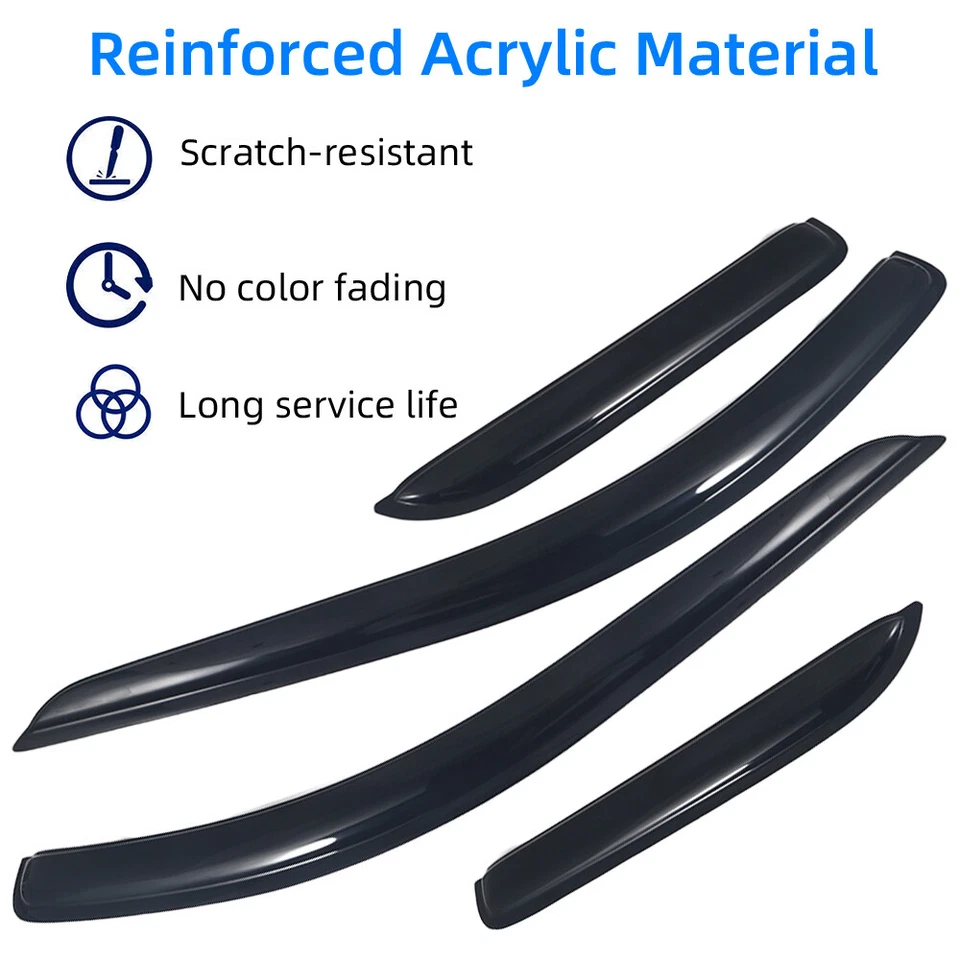 For Dodge Ram 1500 2500 3500 Quad CAB 2002-2009 Window Vent Visor Rain Deflector - Изображение 4 из 4