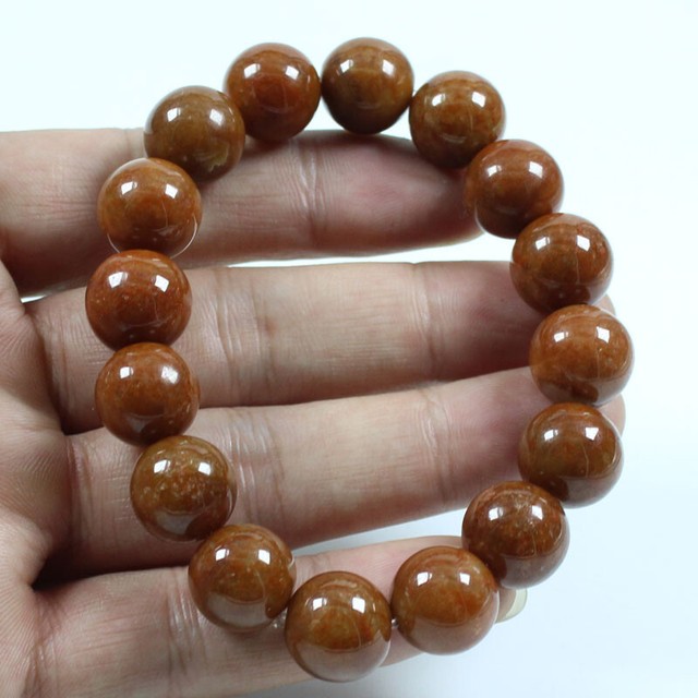 Certified Grade A Jadeite Jade Brown 14mm Beads hand chain Bracelets eBay