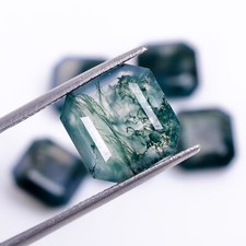 Natural Moss Agate Octagon Shape 8X8mm Loose Gemstone Gift For Lovers 1 Ct.